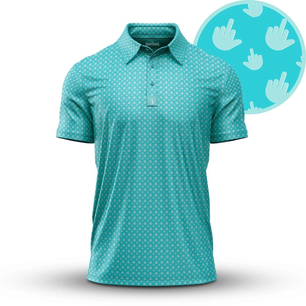 Bogey Bros Golf Polo Shirt Birdie Middle Finger Short Sleeve Stretch Mens XXL
